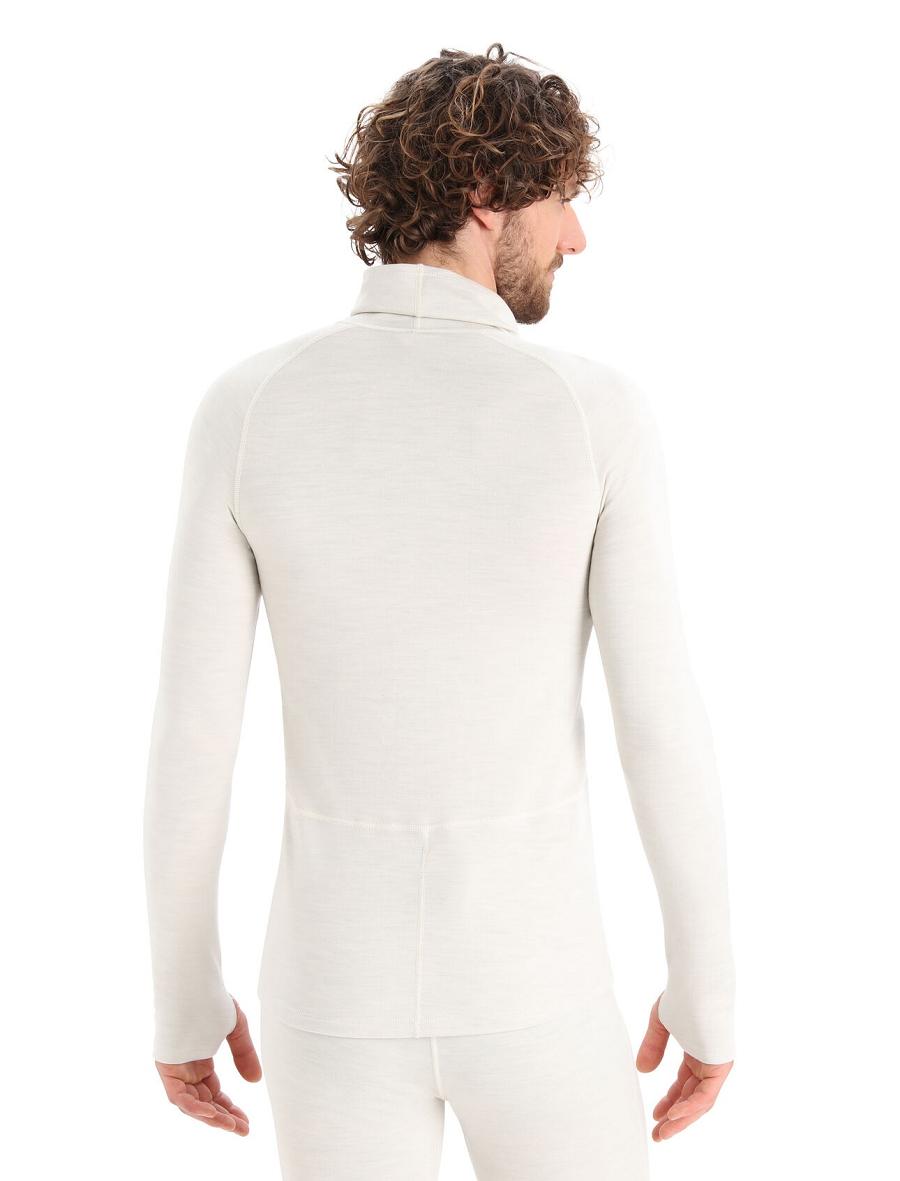 Icebreaker MerinoFine™ Long Sleeve Roll Neck Férfi Base Layers Fehér | HU 1343NWYB